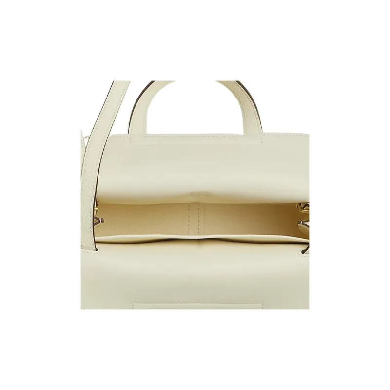 HERMES Halzan Clemence Bullock Leather Horse Shoe Bag Handbag Shoulder Bag Crossbody Bag Women's I2 Nata Cream White-4