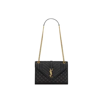 SAINT LAURENT ENVELOPE Lambskin Envelope Bag Crossbody Bag Shoulder Bag Women's Black