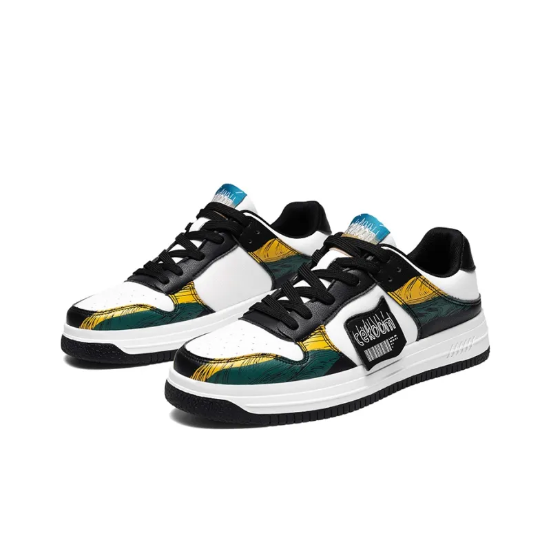 CEKOOM Skateboard Shoes Men Low Top Brown Yellow/Black Pine Green Yellow/White Pine Green Yellow-14