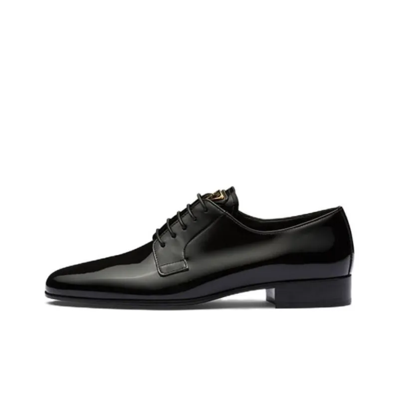 PRADA Triangle Logo-appliqué Oxford Shoes-0