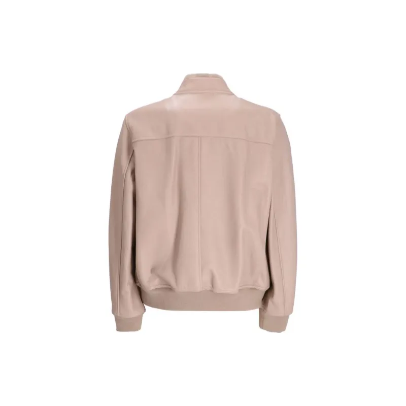 EMPORIO ARMANI Leather Jacket Men's Light Pink-1