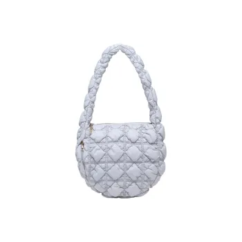 CARLYN Nylon Cloud Bag Handbag Shoulder Bag Medium Size Women's Gray Blue