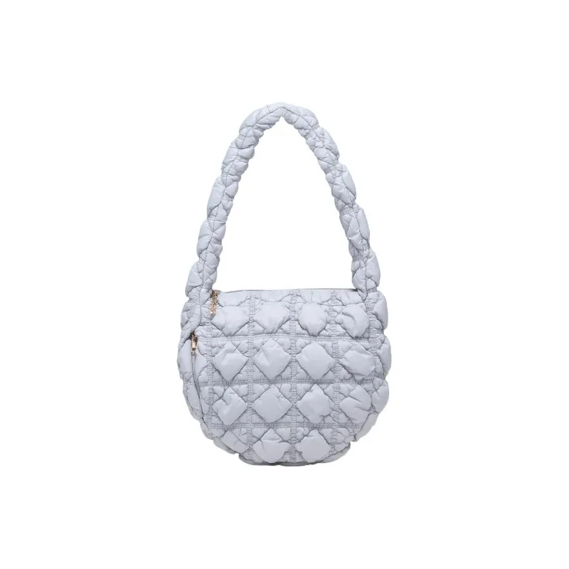 CARLYN Nylon Cloud Bag Handbag Shoulder Bag Medium Size Women's Gray Blue-0
