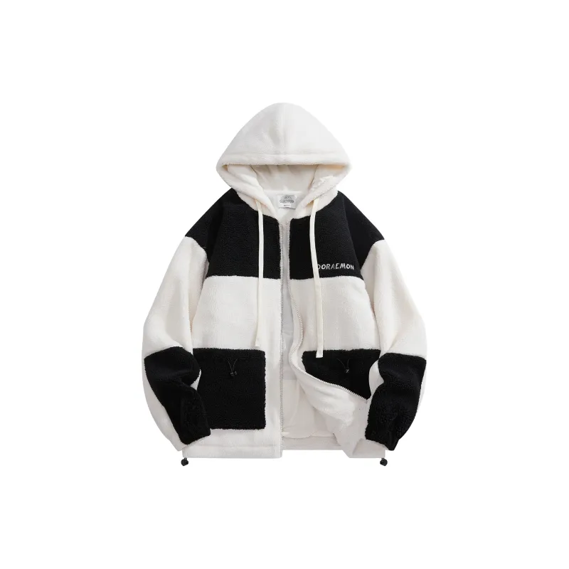 DoraemonA Velvet-feel Coat Unisex White-1