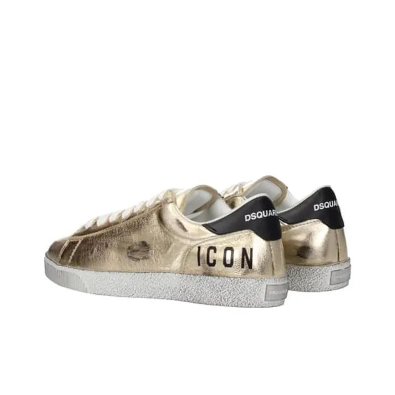 DSQUARED 2 Cassetta Slip-Resistant Low-Top Skateboard Shoes Women's Light Yellow-3