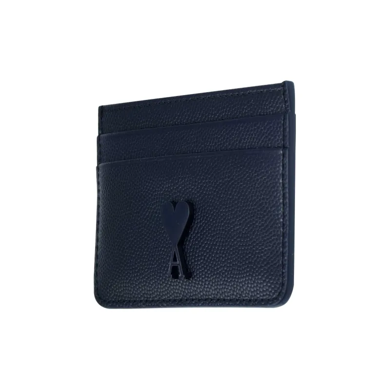 AMIPARIS Fish Paste Leather Business Card Holder Card Case Men's Blue-1