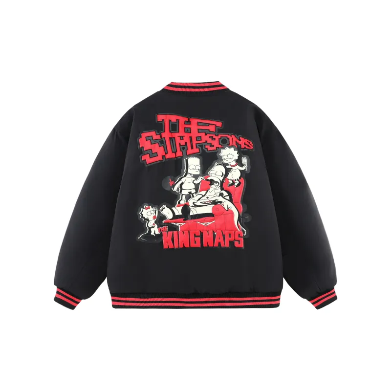 The Simpsons Puffer Jacket Coat Unisex Black-2