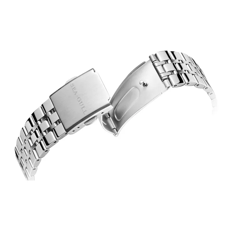 Sea Gull National Collection Automatic Mechanical Movement Steel Strap Watch Men's Watches Black Dial-5