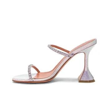 AMINA MUADDI Gilda 95mm Iridescent-glitter Mules