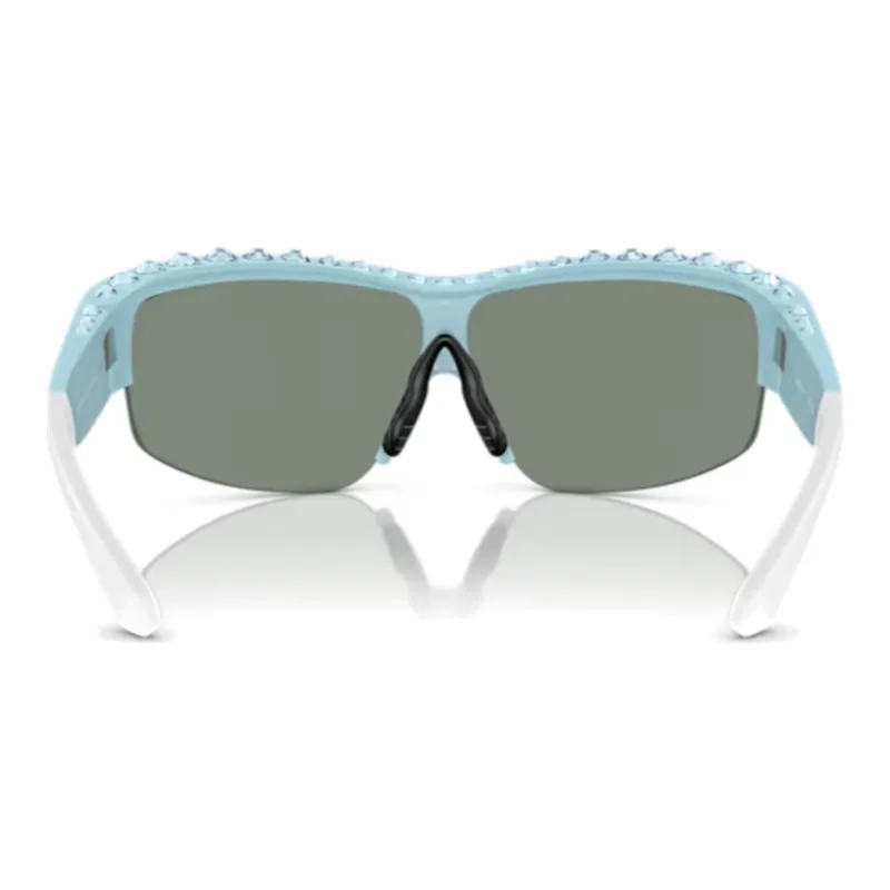 Swarovski Crystal Nylon Irregular Shape Sunglasses Women's Blue-4