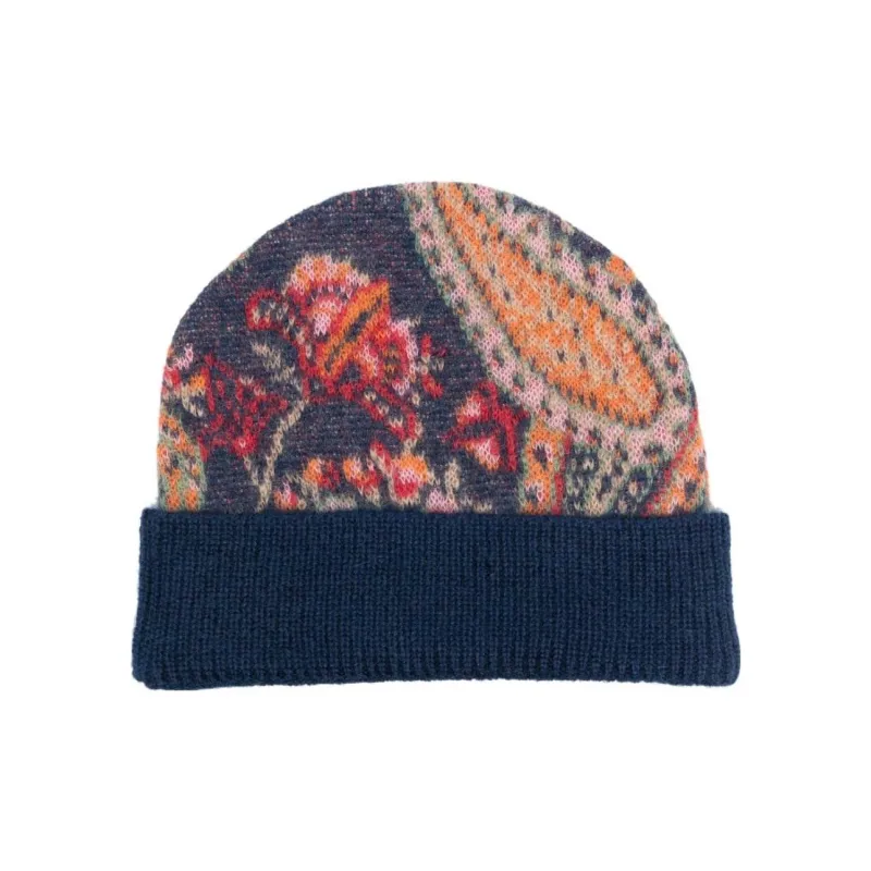 ETRO Floral-pattern Mohair-blend Beanie-0