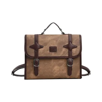 JANE KLAIN PU Backpack Backpack Portable One Shoulder Women's Large Size Women's Mud/Black