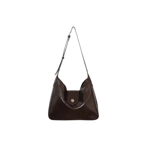 NOMK PU Shoulder Bag, Crossbody Bag, Tote Bag Women's Black/Dark Brown