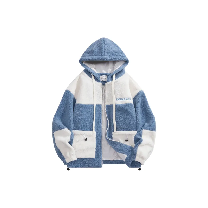 DoraemonA Velvet-feel Coat Unisex White-5