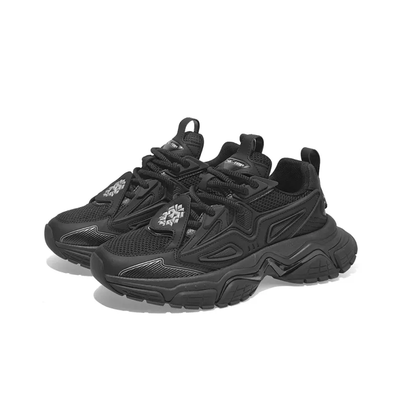 SK.TRIP Bow And Arrow 1 Cushioning Height Increasing Wear Resistant Low Top Chunky Sneakers Unisex Jet Black-3