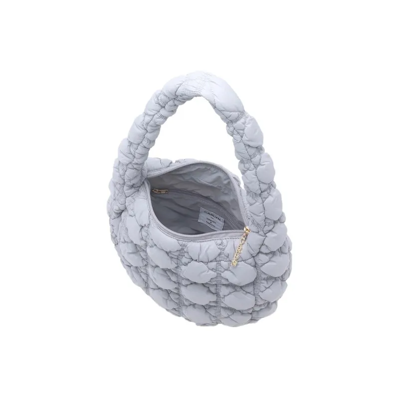 CARLYN Nylon Cloud Bag Handbag Shoulder Bag Medium Size Women's Gray Blue-2