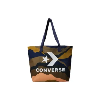 Converse Polyester Tote Bag Shopping Bag Shoulder Bags Handbags Regular Unisex Marine Blue & Brown