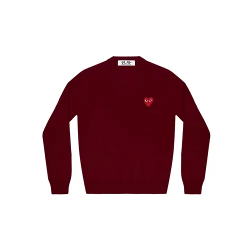 CDG Play Sweaters Women's Burgundy