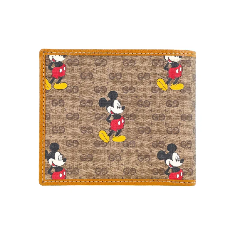 GUCCI Disney, Collaboration Canvas With Leather Wallet Regular Men's Ebony/Brown-4