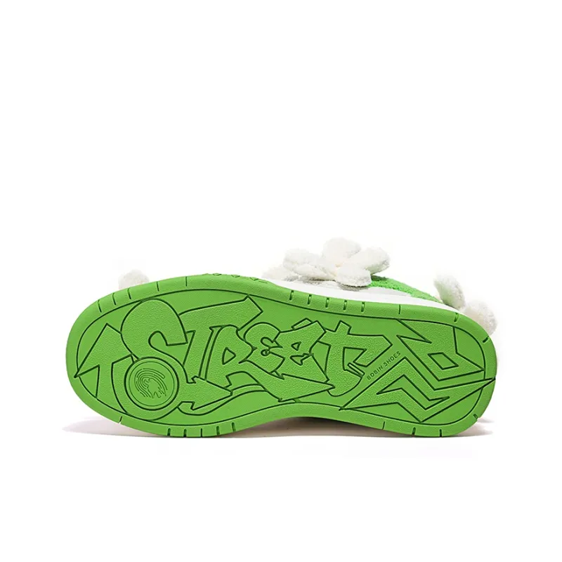 FY SPR Blossom Collection Low Top Skateboard Shoes Unisex White Red Green-5