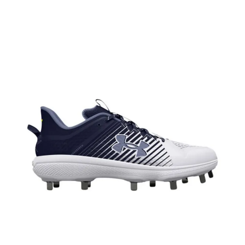Under Armour Yard Low Mt Baseball Cleats 'White Black'-1