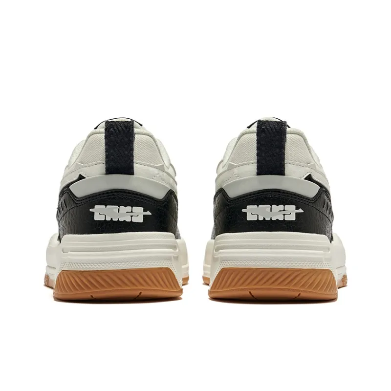 Erke Flying Phoenix Anti Slip Wear Resistant Low Top Skateboard Shoes Men's Microcrystal White Jet Black-3