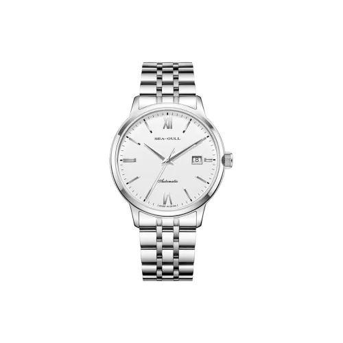 Sea Gull National Collection Automatic Mechanical Movement Steel Strap Watch Men's Watches White Dial