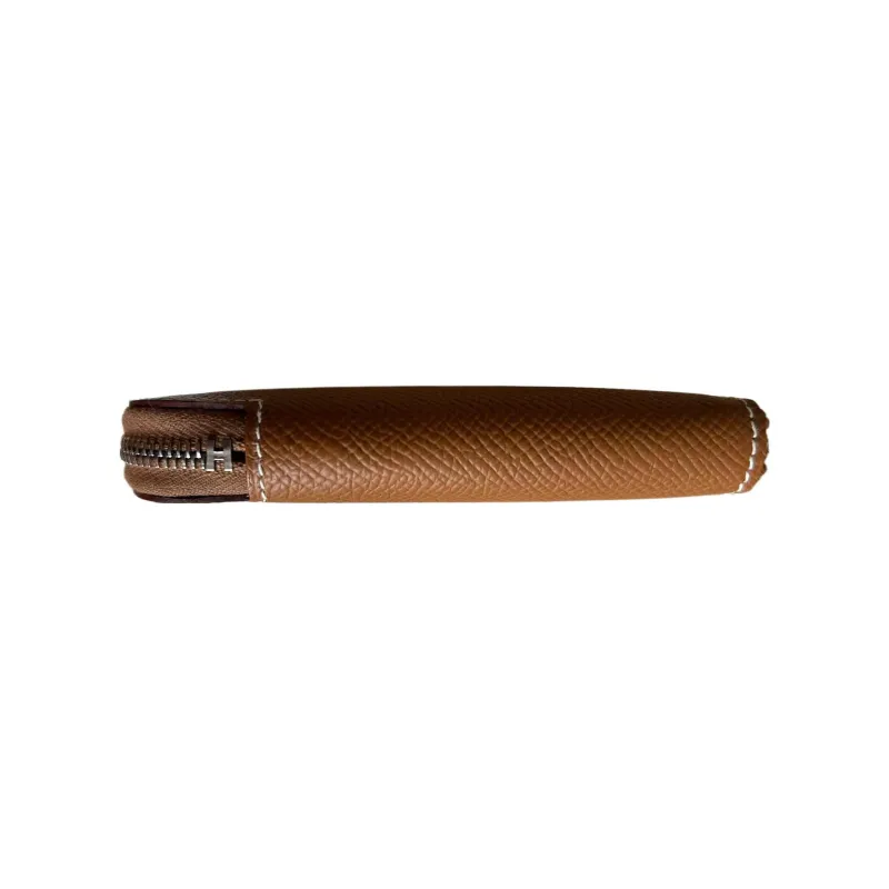 HERMES Silk'In Epsom Leather Wallet Women's Brown-1