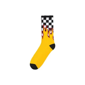 Vans Flame Check Mid-Calf Socks Men's 1 Pack Yellow