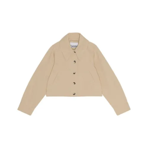 GANNI Jackets Women's Light Khaki