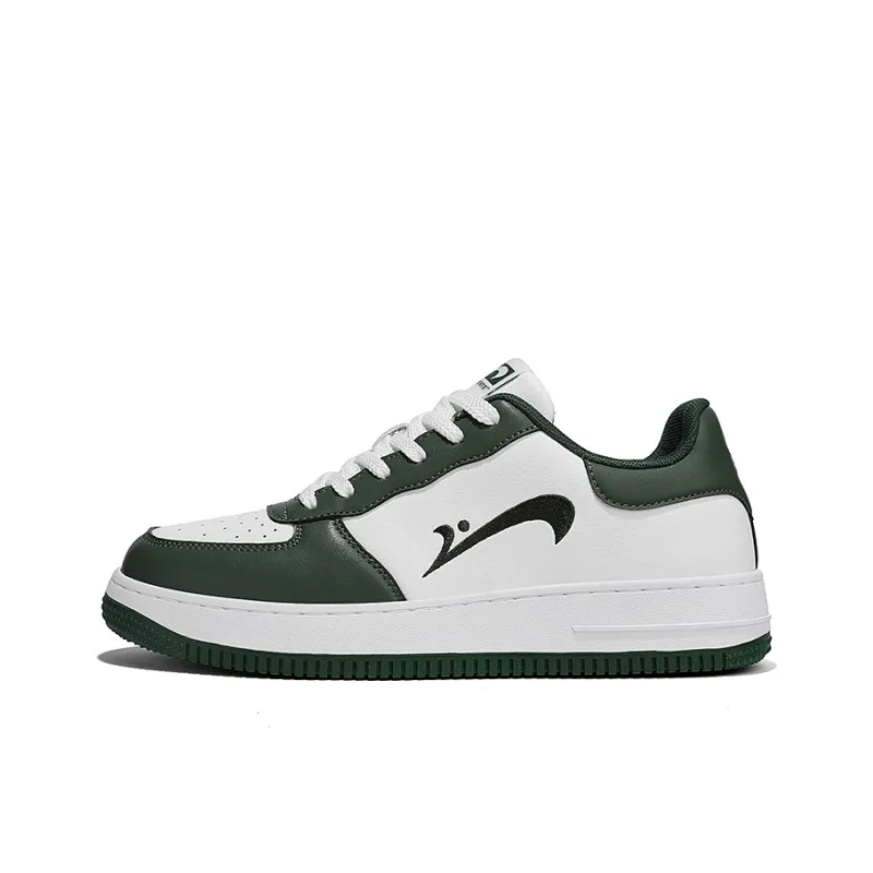 K bird Wear Resistant Low Top Skateboard Shoes Men's White Green-0