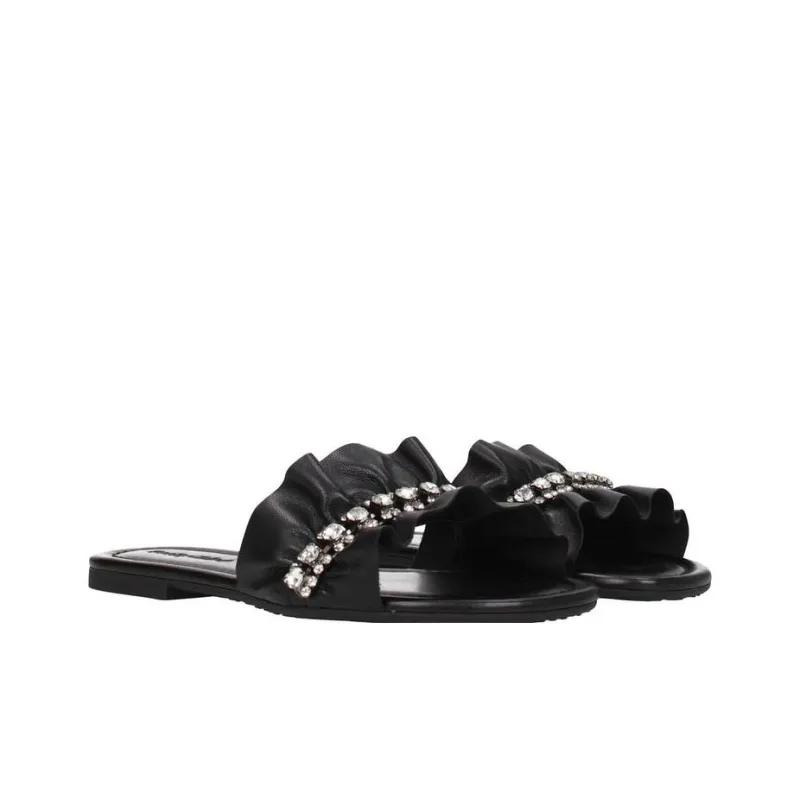 See By Chloe Rubber Sole Slip Resistant Slide Slippers Women's Black-3
