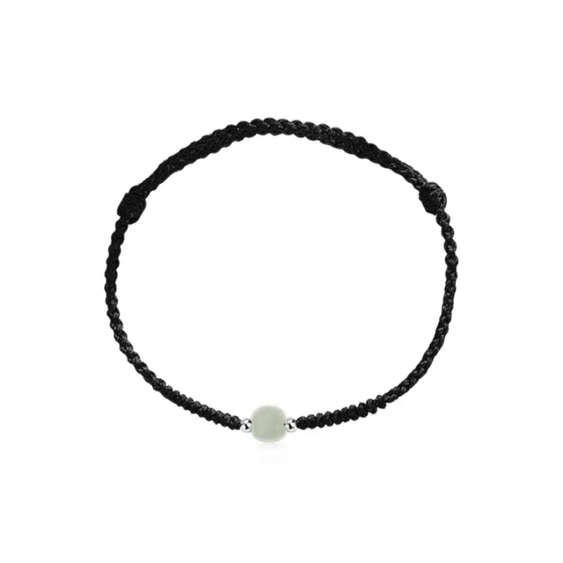 Best Wishes Bracelets Pale Greenish White Jade Unisex-1