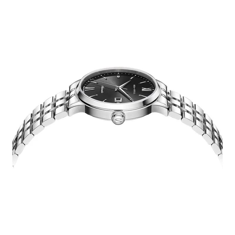Sea Gull National Collection Automatic Mechanical Movement Steel Strap Watch Men's Watches Black Dial-3