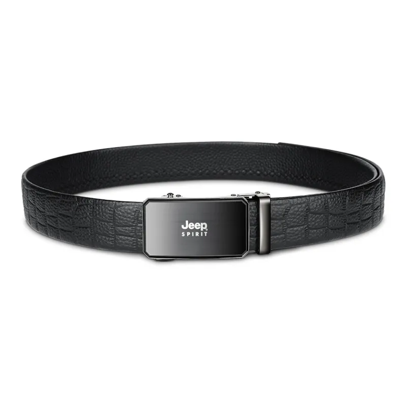 JEEP SPIRIT Casual Versatile Luxury Belt Automatic Buckle Cow Leather Leather Belts Men's Width 3.5CM-1
