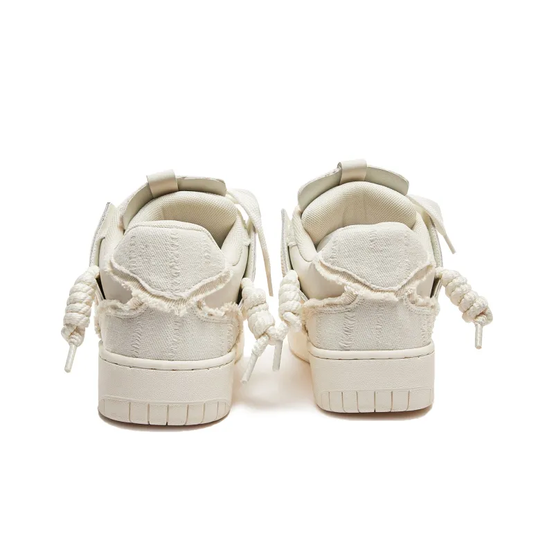 MQMS Skateboard Shoes Unisex Low Top White-4