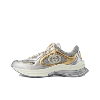 GUCCI Women's Run Sneaker 'Silver Gold Metallic' Women's