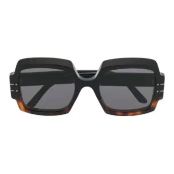 DIOR Acetate Irregular Shape Sunglasses Women's Black