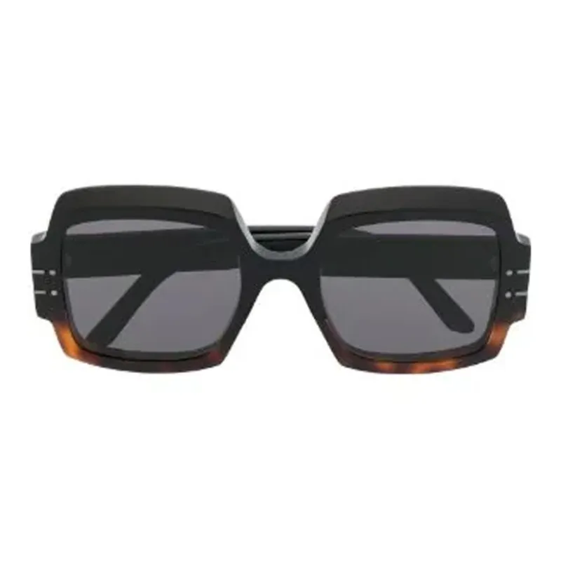 DIOR Acetate Irregular Shape Sunglasses Women's Black-0