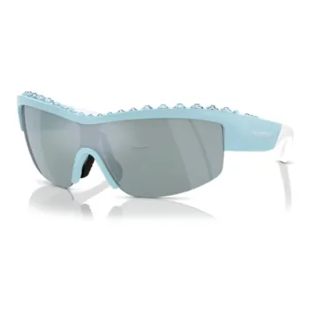 Swarovski Crystal Nylon Irregular Shape Sunglasses Women's Blue