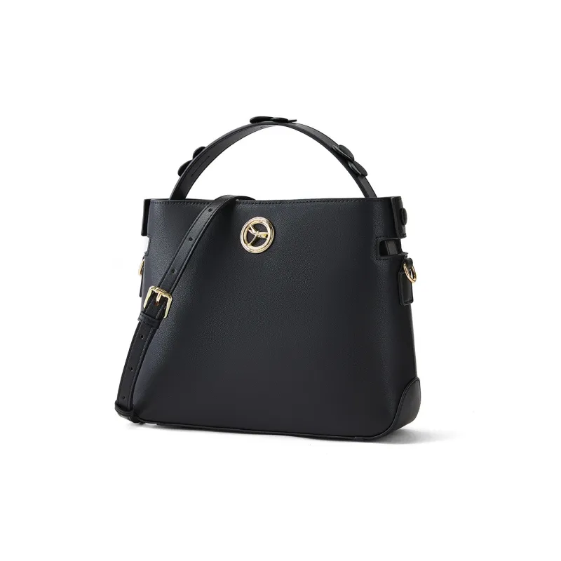 RED DRAGONFLY Leather Shoulder Bag, Crossbody Bag, Handbag Regular Women's Black-1