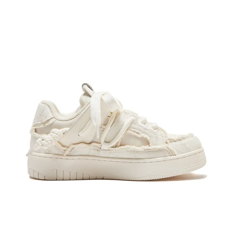 MQMS Skateboard Shoes Unisex Low Top White-1