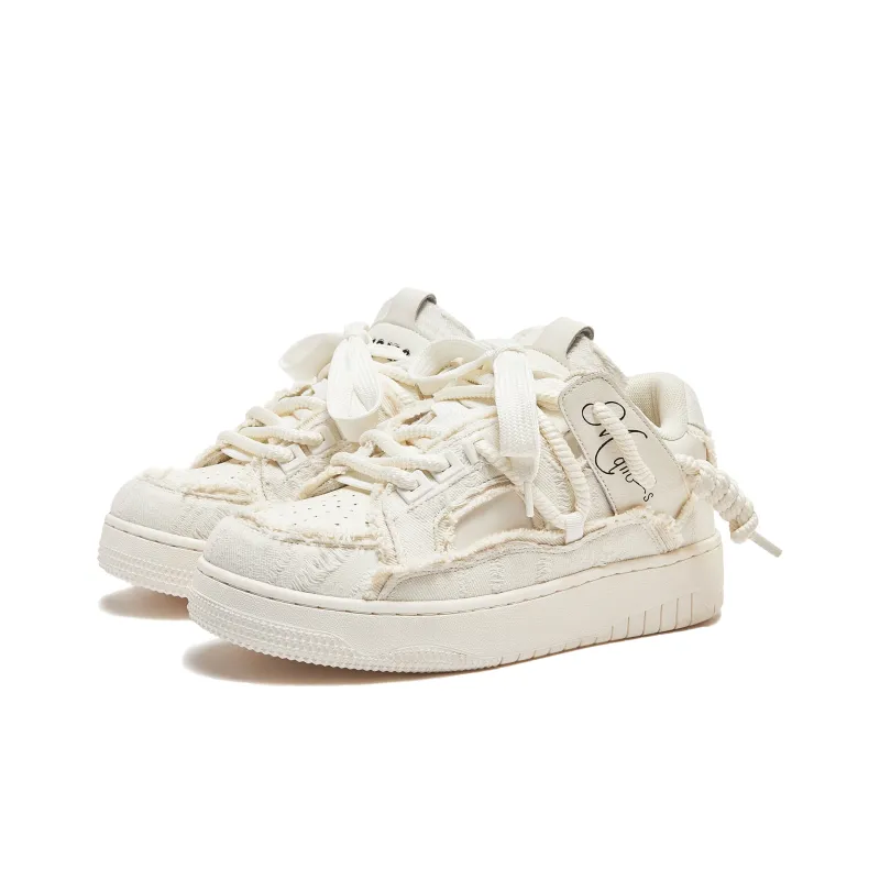 MQMS Skateboard Shoes Unisex Low Top White-2
