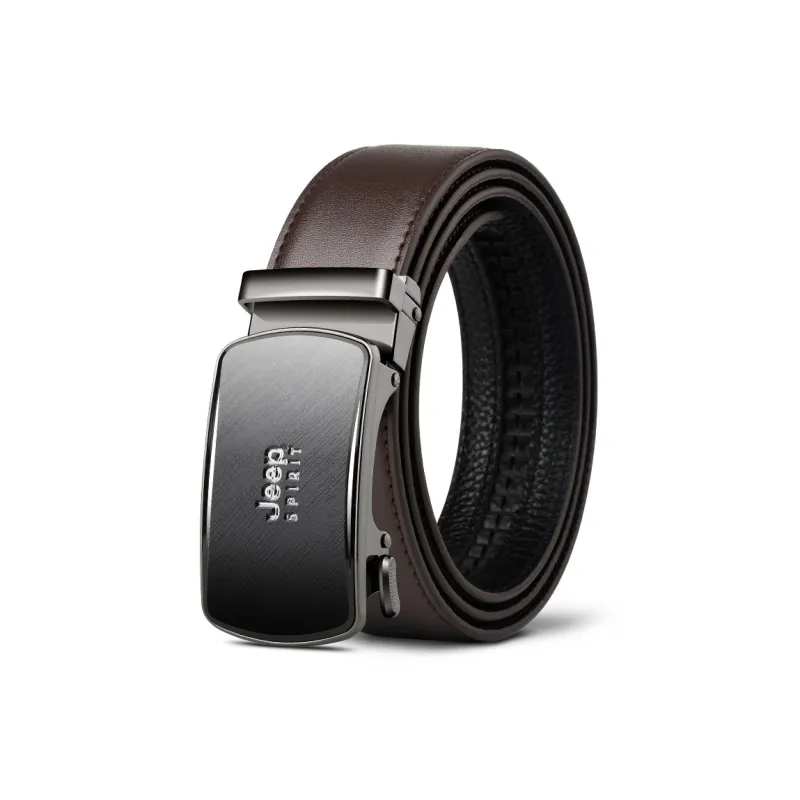 JEEP SPIRIT Casual Trendy Luxury Belt Automatic Buckle Cow Leather Leather Belts Men's Width 3.4CM-2