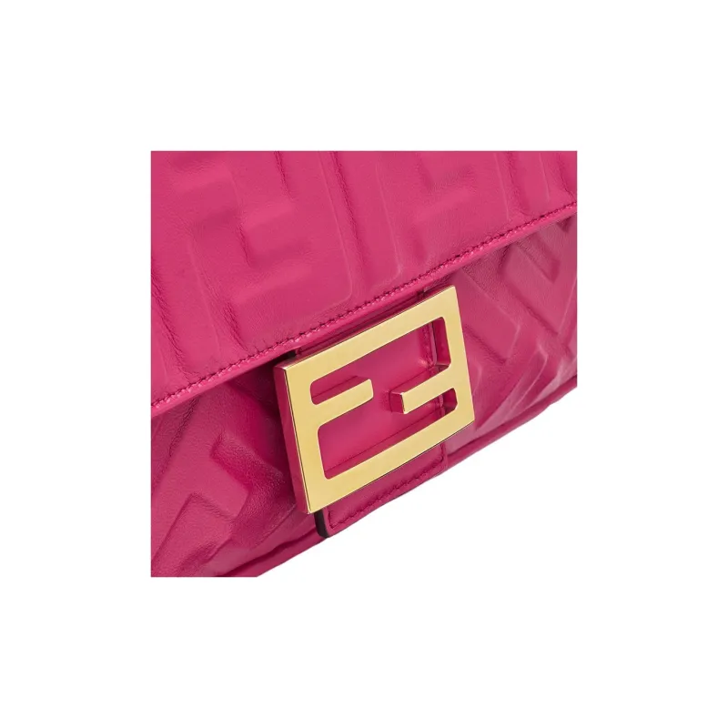FENDI Baguette Nappa Leather Handbag, Shoulder Bag Medium Size Women's Pink-4