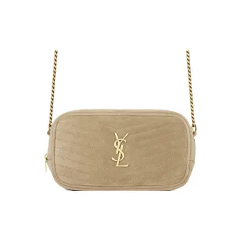SAINT LAURENT LOU Suede Crossbody Bag Shoulder Bag Women's Matte Gold