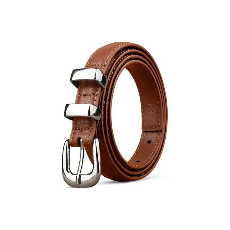 JEEP SPIRIT Vintage Luxury Advanced Feel Belt Pin Buckle Cow Leather Leather Belts Women's Width 1.9CM-2
