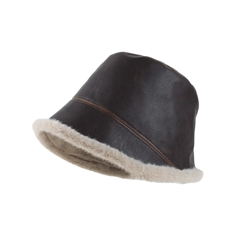 ALIEN BANG Leather Bucket Hats Women's-0