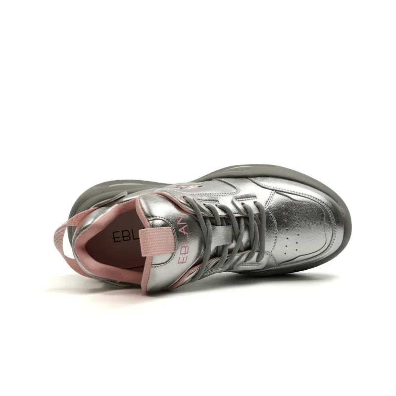 EBLAN Low Top Chunky Sneakers Women's Silver-3