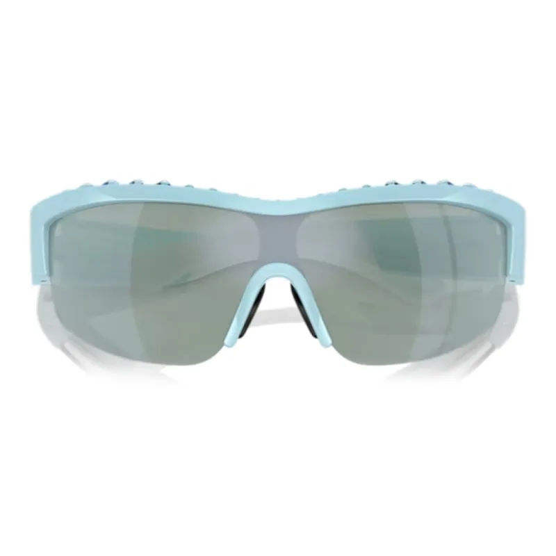 Swarovski Crystal Nylon Irregular Shape Sunglasses Women's Blue-2
